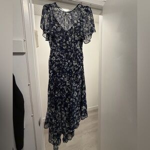 ASTR blue floral midi dress
